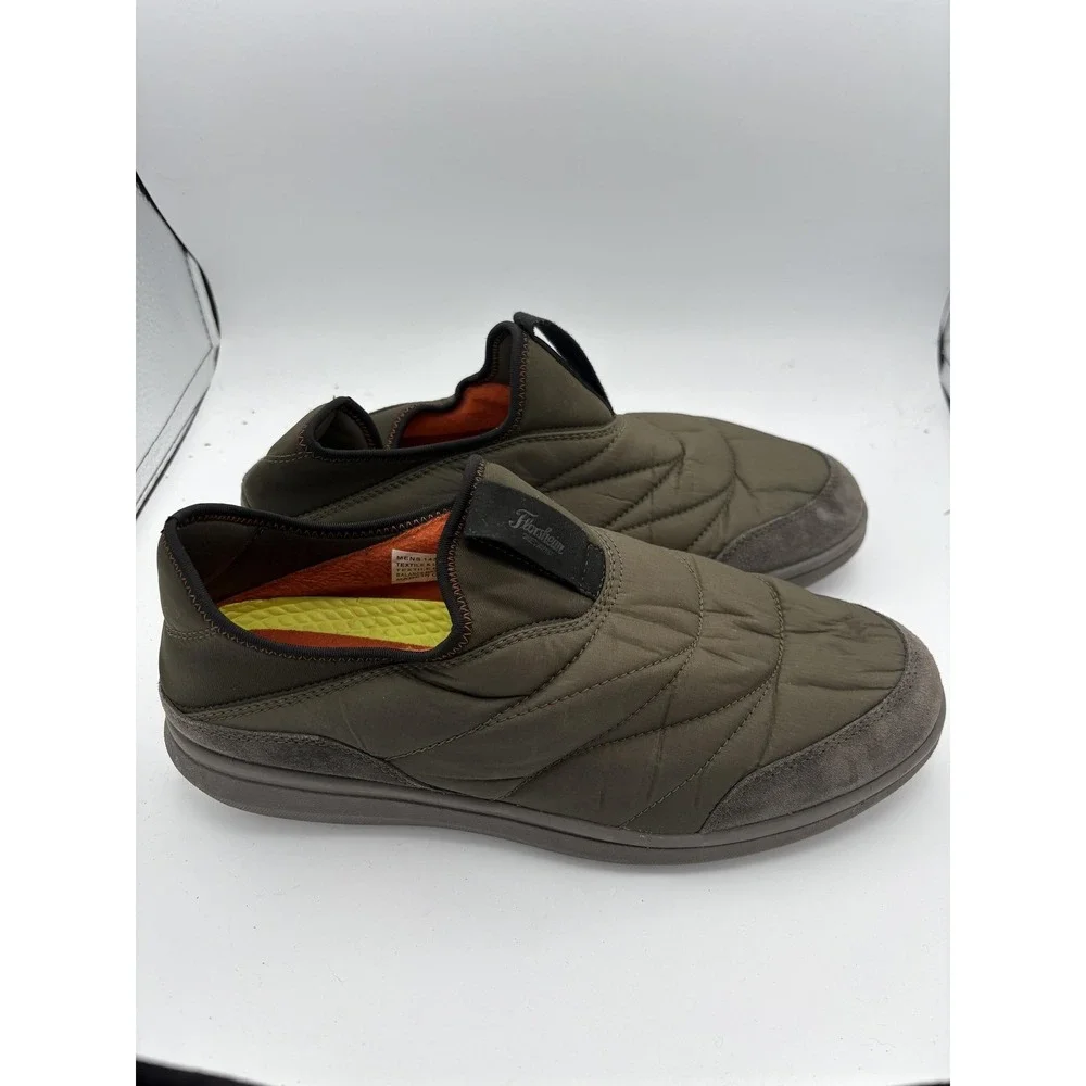 Florsheim Comfortech Shoes Mens Size 9.5 Green Quilted Slip On Comfort 14345-303